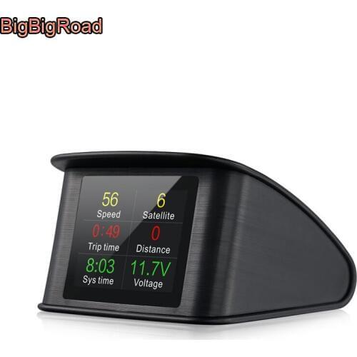 BigBigRoad Car Hud OBDII 2 Computer Windscreen Projector Head Up Display For Toyota Highlander Kluger Vios Yaris Prius Corolla