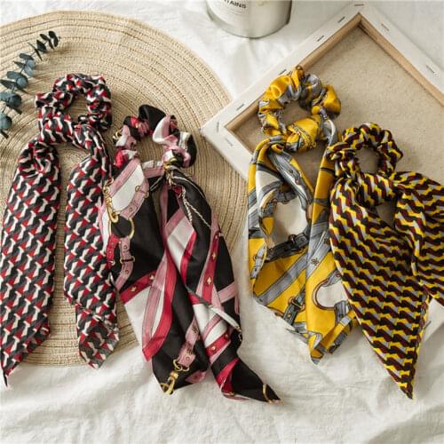 Tassel Hair Scrunchies Bohemia Elastic Girl Hair Bands Streamers Cross Tie Hair Ring Ponytail Holder Houndstooth Headwear