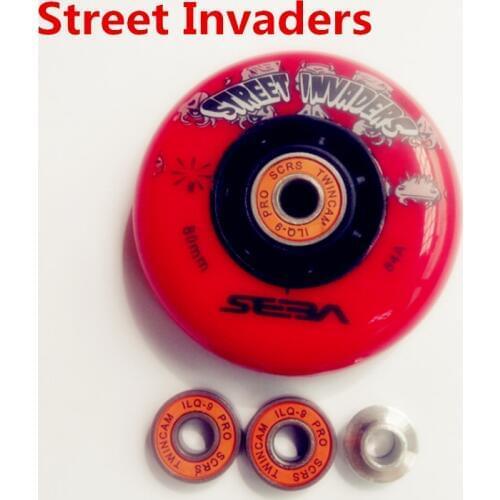8 Pcs SEBA Street Invaders FSK Slalom Skating 84A Wheels, ABEC-9 ILQ-9 ILQ-11 Inline Skates Skate 608 608zz Bearing Bearings
