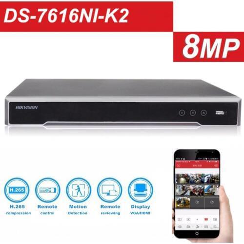 HIKVISION upgradable 4K H.265 NVR 8CH 16CH DS-7608NI-K2 DS-7616NI-K2 Up to 8MP record Network video recorder