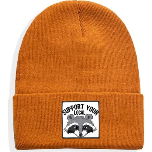 Raccoon Print Hat High Quality Cotton Casual Hat For Men Women Warm Knitted Hat Fashion Unisex Cap