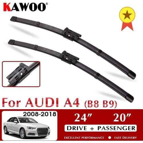 KAWOO Wiper Front Wiper Blade For Audi A4 B8 B9 Allroad 2008-2016 2017 2018 Windshield Windscreen Front Window 24"+20" LHD RHD