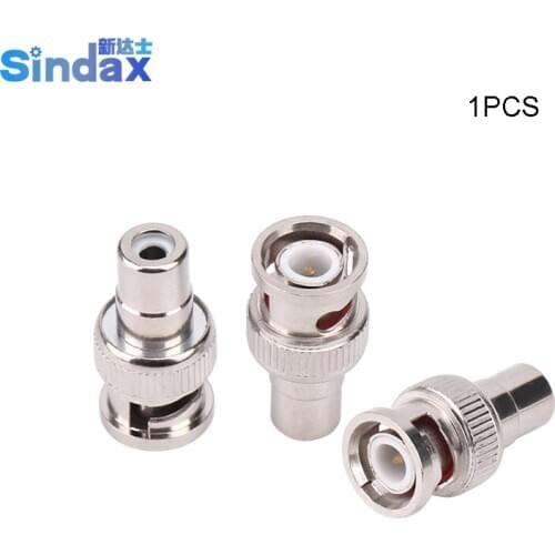 Sindax RCA Female To BNC Male Coax Cable Connector BNC to Rca Connectors Adapter F/M Coupler for Vedio cable 1PCS