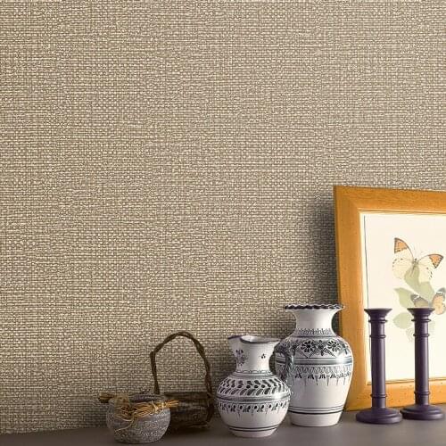 Beibehang Modern minimalist linen wallpaper living room TV backdrop non - woven decoration main material 3d wallpaper roll mural
