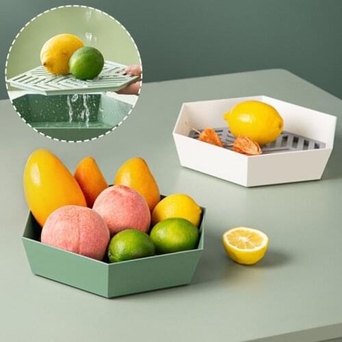 Daily-Use Light Luxury Fruit Plate Snack Candy Box Kitchen Organizers Drain Tray Fruit Baskets Home Living Room Decoration