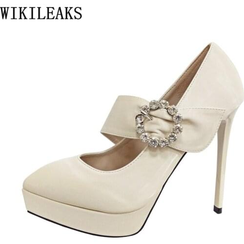 Mary Janes Platform Heels Patent Leather Pumps Women Shoes Wedding Heels Shoes for Women 2021 High Heels Party Shoes for Women