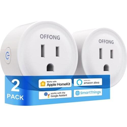 2pcs Wifi Smart Plug 16A Socket Adapter Wireless Remote Voice Control Power Monitor Timer Switch Power Strip U.S Plug Home Alexa