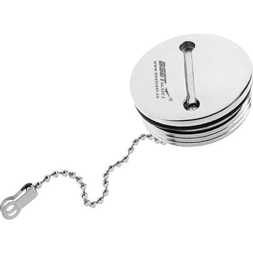 Boat Deck Fill Filler Replacement Cap + Chain Stainless Steel Fuel Water Gas