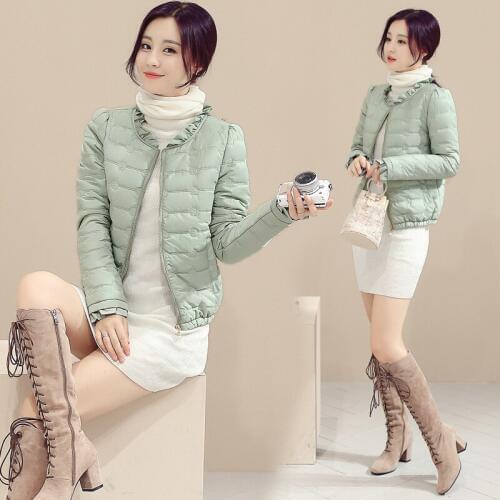 2019 Top Fashion New Polyester No Zipper Cotton-padded Clothes Woman Fund Leaf Lead Fashion Temperament Cotton Small Jacket