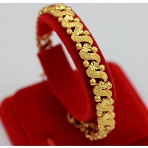 S Heart Shaped Bracelet 18k Gold Charm Womens Wrist Chain