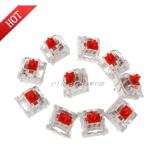 10Pcs 3 Pin Mechanical Keyboard Switch Red Replacement For Gateron Cherry MX