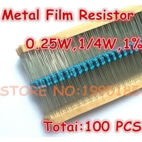 100pcs/lot 30R 30 ohm 1% 1/4W 30R Metal Film 30Rohm 0.25W 1% ROHS