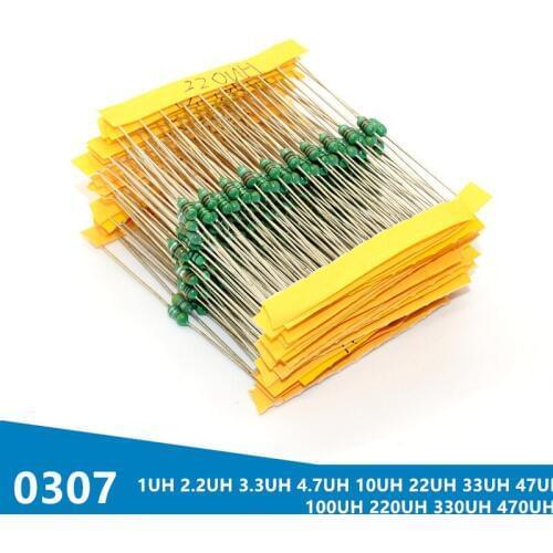 120pcs/lot 0307 DIP 1/4W 12 Kinds Color Ring inductance Each 10 Inductors Assorted Set Kit