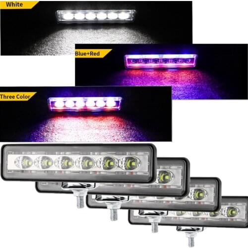 12V 24V Waterproof High Power Slim LED DRL Daylight Driving Red and blue warning Flashing Daytime Running Light Lamp