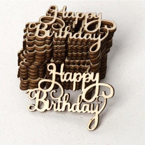 15pcs Happy Birthday Wooden Piece Decor Prop Wood Piece Wooden Party Sign For Birthday Party Home Gathering Hanging Wood Piece