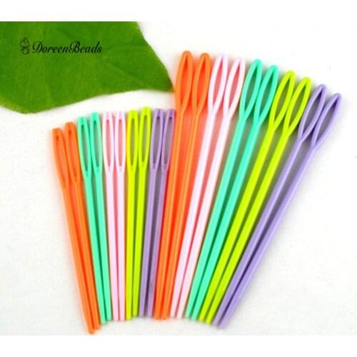 DoreenBeads Multicolor Plastic Sewing Needles Knitting Crochet Locking Stitch Marker DIY Crafts Accessories 2 3/4",3 3/4", 20Pcs
