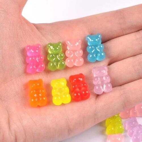 20Pcs Cartoon transparent bear Scrapbook Craft Flatback Embellishments DIY phone decor Home Furnishing decoration c3152