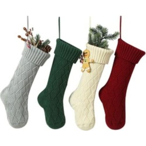 46cm Large Size Knitted Chrimtmas Sock Christams Decorations Stockings For Xmas Child Gift