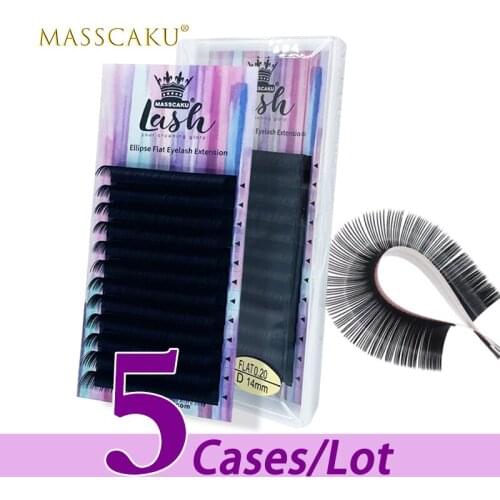 5case/lot Wholesale fluffy c d curl lash extensions 0.20 0.15 super soft matte 8-18mm flat eyelash extension with private logo