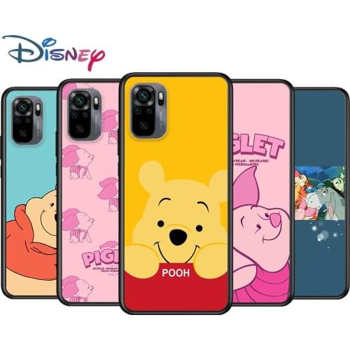 Pooh Bear piglet for Xiaomi Redmi Note 10 10S 9 9T 9S 9Pro Max 8T 8Pro 8 7 6 5 Pro 5A 4X 4 Soft Black Phone Case