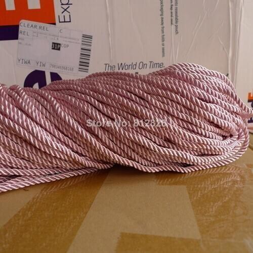 100 Meters 5mm Pink Color Decorative Polyester Twisted Cords 20 Colors Available