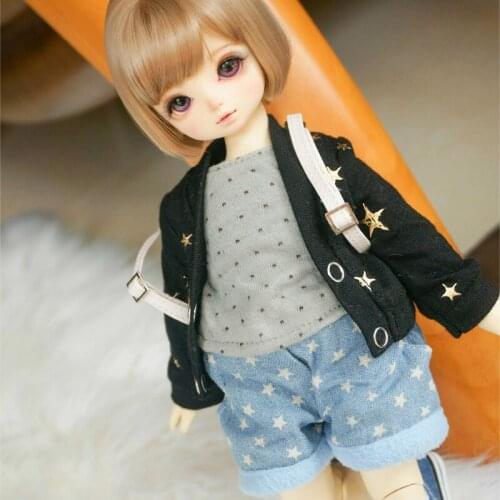 D03-P443 children toy BJD DD SD MSD 1/6 1/4 1/3 dolls clothes black Star cardigan 1pcs