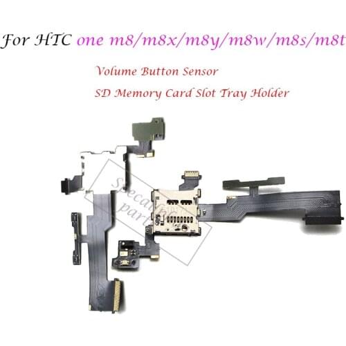 For HTC One M8 M8X M8Y M8W M8T M8S Volume Button Sensor and SD Memory Card Slot Tray Holder Flex Cable