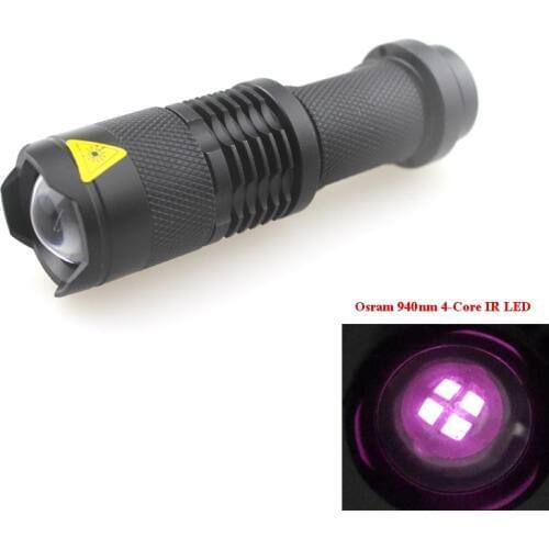 U-F SK68 940nm 4-Cores 4W Infra-Red Zooming IR Fill-in Flashlight (1x14500/1xAA)