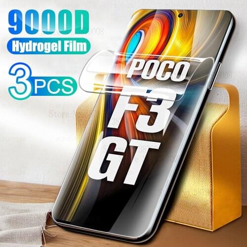 3Pcs Hydrogel Film For xiaomi poco f3 pocof3 f 3 gt Phone Screen Protection Film For xiomi poco f3 gt Soft Protector Not Glass