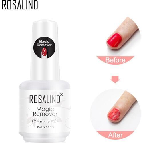 ROSALIN Nail Gel Polish Magic Remover For Manicure Fast Clean Within 2-3 MINS UV Gel Nail Polish Remove Base Top Coat