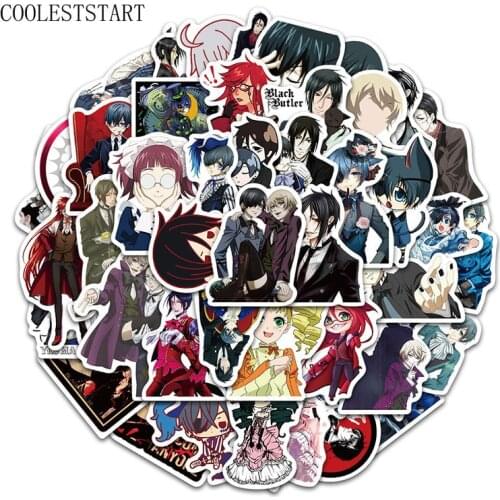 10/50Pcs/pack Japan Anime Black Butler Stickers For Guitar DIY TOY Bicycle Motorcycle Car Skateboard Snowboard Laptop Luggage