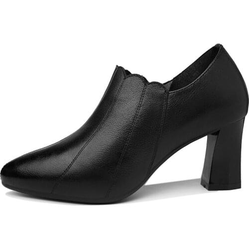 Pointed Thick-Heeled Shoes, Deep-Mouth Solid Color Shoes, WomenS Waterproof Platform WomenS Shoes