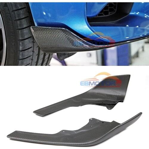 P Style Real Carbon Fiber Add On Front Splitters Winglets 1pair for BMW F87 M2 2016UP B429