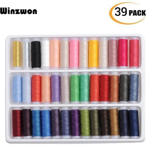 39Color Polyester Sewing Thread 200Yard Sewing Thread Set Strong Sewing Machine Thread With Gift Box For Hand Stitching Knitting