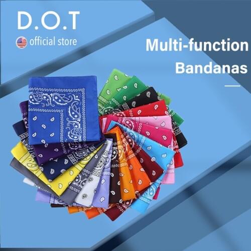 D.O.T 1/3 Pcs Womens Bandanas Men Camping Cycling Balaclava with Print Buff on Neck Warmer Face Mask Square Scarf Headband