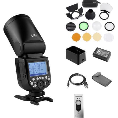 Professional Godox V1F Camera Flash Speedlite+AK-R1 Pocket Flash Light Wireless 2.4G for Fujifilm DSRL Camera for Wedding Studio