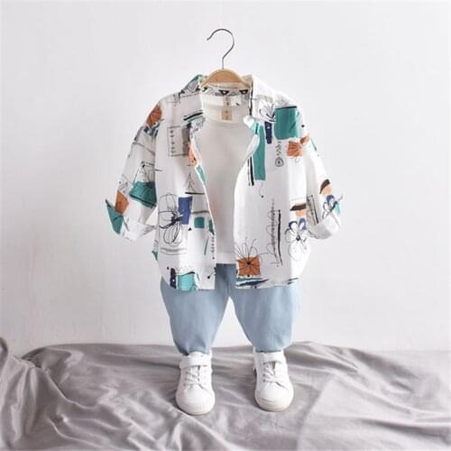 In Stock Spring Summer Boys Blouses Shirts Kids Children Clothing Top Overcoat Formal Sport Beach Cotton Long Sleeve High Qualit