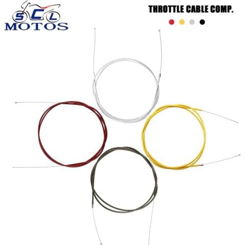Sclmotos- Motocross Gas Throttle Cable Red/Black/Gold/Silver For CRF230 KLX YZ85 YZ125 YZM400 70cc 90c 110cc Dirt Bike ATV Quad