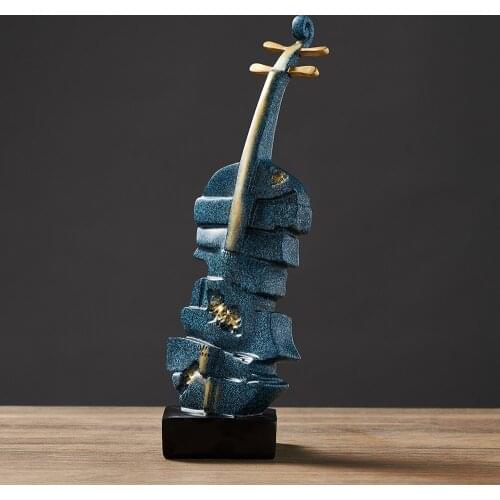 Modern Home Decoration Violin Sculpture One Piece Resin Statue Living Room Decoration Statues for Decoration Office Decoration