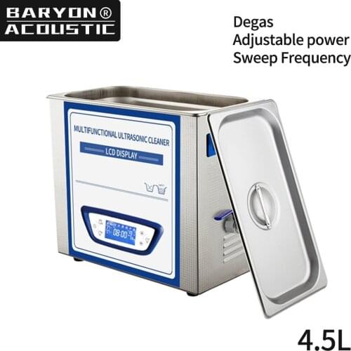 304 Stainless Steel Ultrasonic Cleaner 4.5L Degassing Sweep Frequency PUB Laboratory Denture Ultrasonic Cleaning Machine