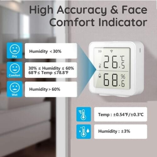 Smart Wifi Digital Temperature Controller Humidity Sensor APP Control Intelligent Linkage Temperature Humidity Indicator Sensor