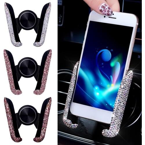 Universal Bling Car Phone Holder Mini Car Dash Air Vent Phone Mount