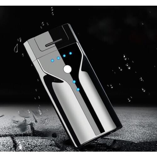 USB Pulse Cigarette Lighter, Vehicle, Computer, Cross Double Arc Power Display, Rechargeable Lighter, Fingerprint Sensor