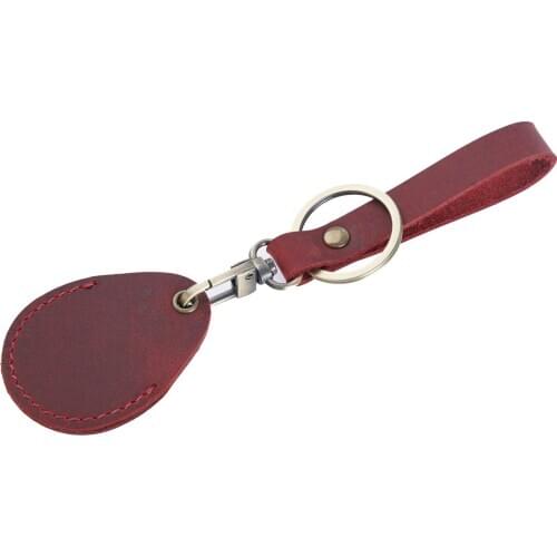 Vintage Cow Leather Key Holder with Entrance Guard Card Protecter Housekeeper Key Access Portable Small Gift for Men&Women