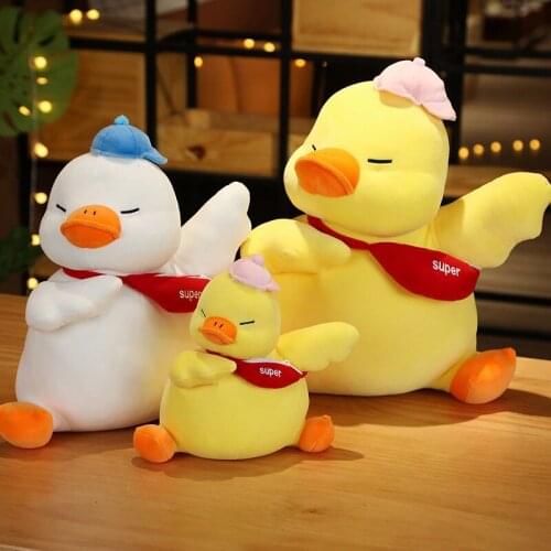Rush Fly Funny White/Yellow Duck Plush Toy Soft Stuffed Cartoon Animal Super Duck Doll Creative Gift Birthday Gift For Children
