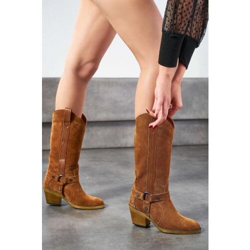 Louis Cardy Geras Tan Genuine Leather Women Boots