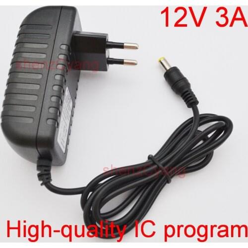 100PCS 12V3A High quality IC program, 12V 3A Led Power Adapter for 5050/3528 SMDLED Light DC plug 5.5mm x2.1mm-2.5mm EU/US Plug