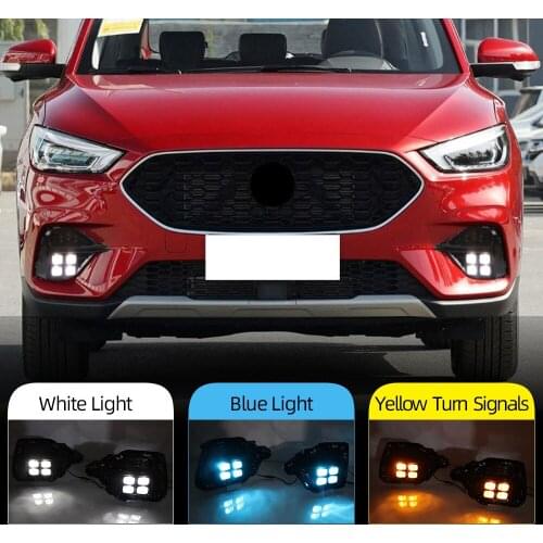 Car Flashing 2PCS Car LED DRL Daytime Running Lights Turn signal lamp For MG ZS 2020 2021 Fog Lamp Covers