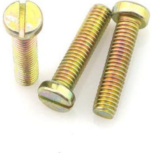 10pcs M8 Slotted Cylindrical head screw one line socket Slotting bolt Color zinc plating GB65 screws 12mm-60mm Length