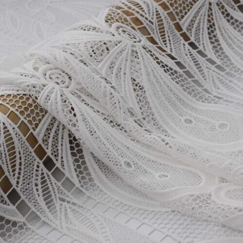 2021 white milk silk Water-soluble lace fabric for dress ткань ткани tissu bazin riche vestidos для рукоделия telas кружево tela